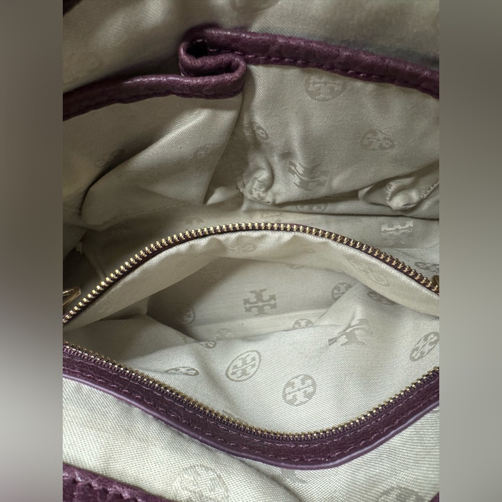 ☘️#159 Tory Burch Vintage 797 Pebbled Leather Two-Way Bag Gold-Tone Hardware - Picture 14 of 14